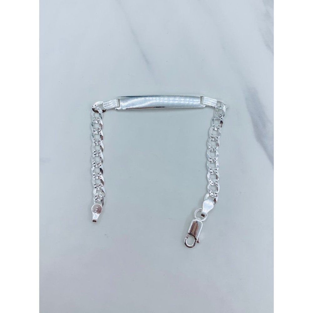 925 Sterling Silver Bracelet 6" or 7' ID plate Kids